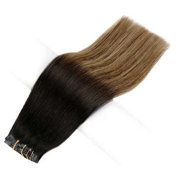 FShine PU Clip In Hair Extensions Clip in Hair Extensions #1b/6/27 - FShine Shop